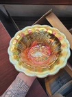 Super Marigold Millersburg Carnival Glass Peacock Master Bowl No Bee Tiara Back