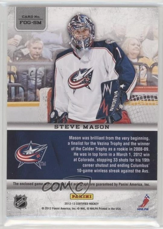 2012-13 Certified Fabric of the Game Mirror Blue Jersey /50 Steve Mason Auto - Image 2 of 2