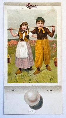 Vintage Bunte Chocolates Chicago Birthday Horoscopes Pearl Advert Card