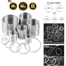 90Pcs 6 Sizes Silver Metal O Rings Multi-Purpose Heavy Duty Round Ring for Ha...