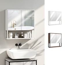 Bathroom Mirror Cabinet with Soft-Close Doors and Adjustable Shelf