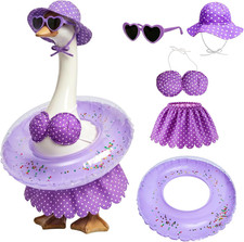 23Inch Porch Goose Hawaiian Outfit Polka Dot Swimwear Garden Patio Decor Clothes