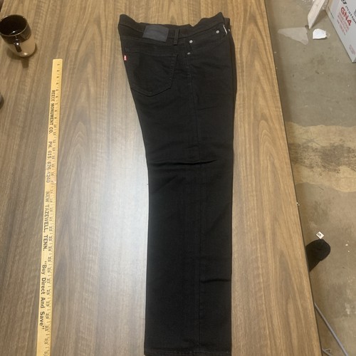 Levis 502 Jeans Herren Größe 35x30 Schwarz Denim Straight Stretch Neu ohne Etikett