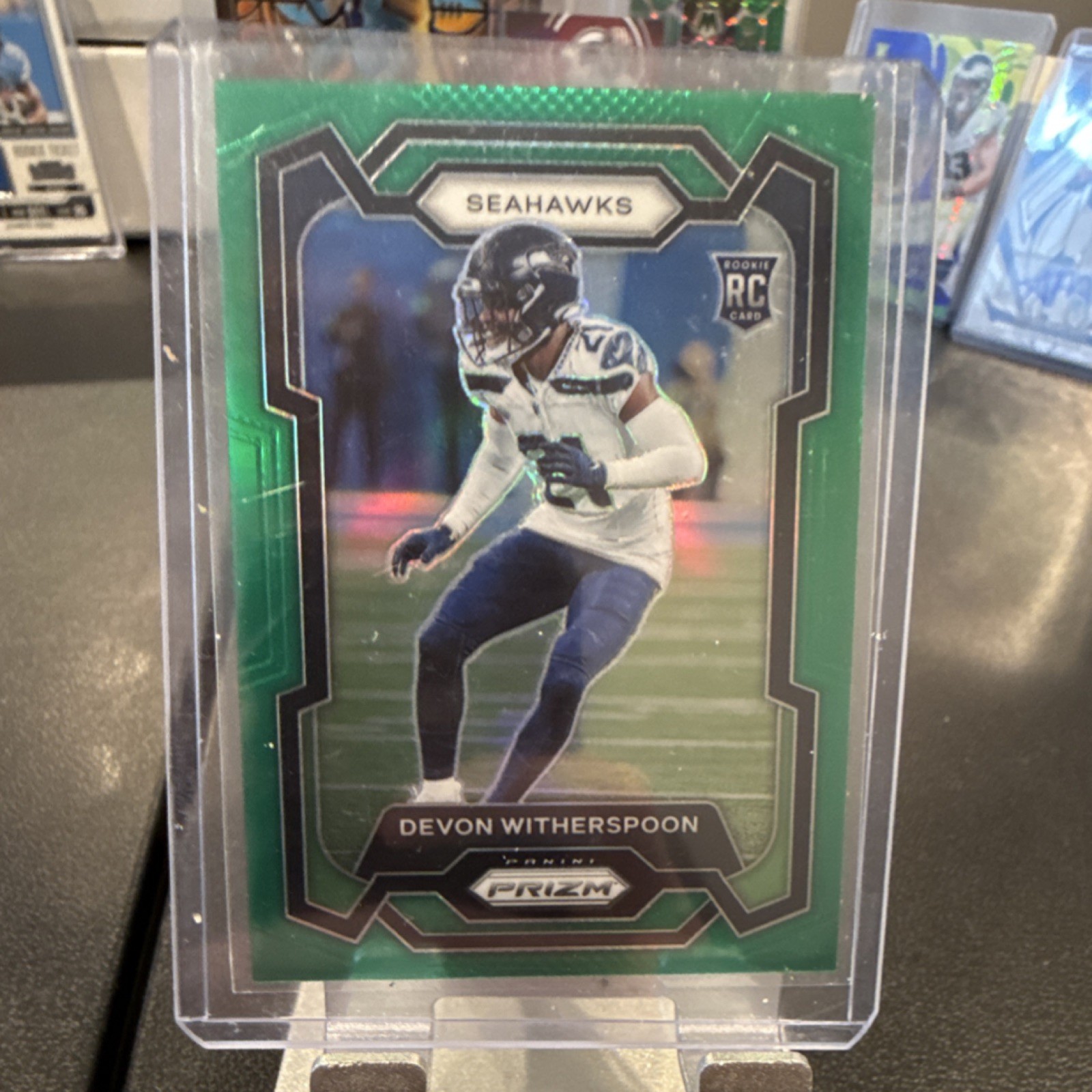 2023 Panini Prizm Rookie Green Prizm Devon Witherspoon #389 Seahawks Football