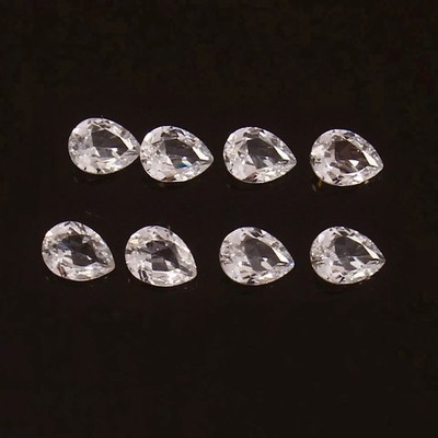 10 Pcs Natural White Sapphire 6 Ct Pear Cut EGL Certified Gemstone Lot + Gift