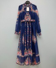 NWT Zimmermann Navy Blue Floral Print Shirt Dress Women