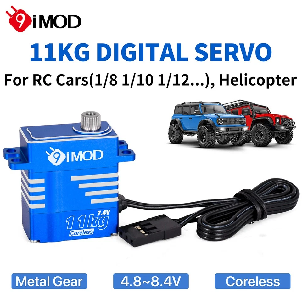 9IMOD 11KG 180°/270° Coreless Digital Servo Metal Gear for 1/8 1/10 1/12 RC Car - Image 4 of 4