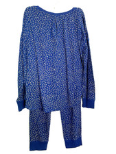 Pyjama 2 Pièces Femme Gilligan & O'Malley - Taille XXL - Bleu à Pois Vert D'eau - 100% Rayon - Neuf Avec étiquettes