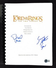 Elijah Wood & Sean Astin Lord of the Rings Two Towers Signed Movie Script BAS W