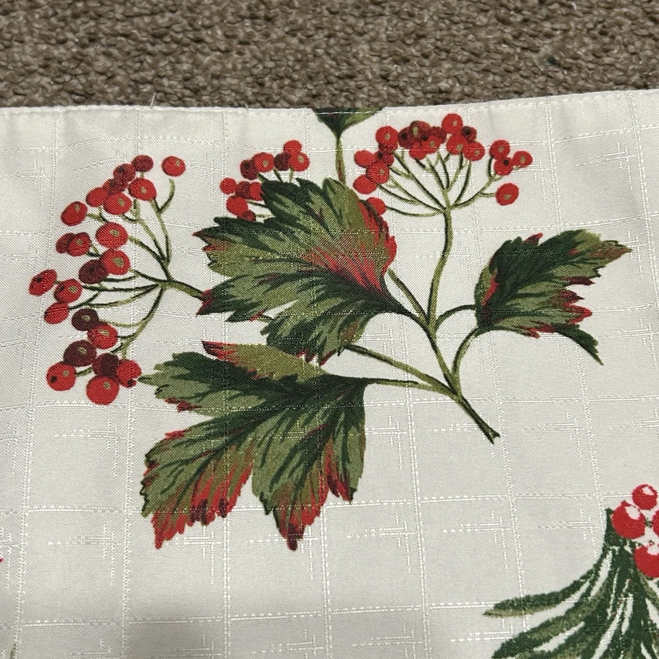 Essential Home Christmas Cloth Placemats Table Set Of 5 Poinsettias Joy Love - Image 3 of 4
