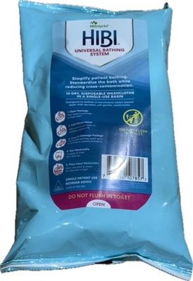 50 (10x5 Packs) Molnlycke Health Care 59911 Hibi Universal Bathing System Cloths