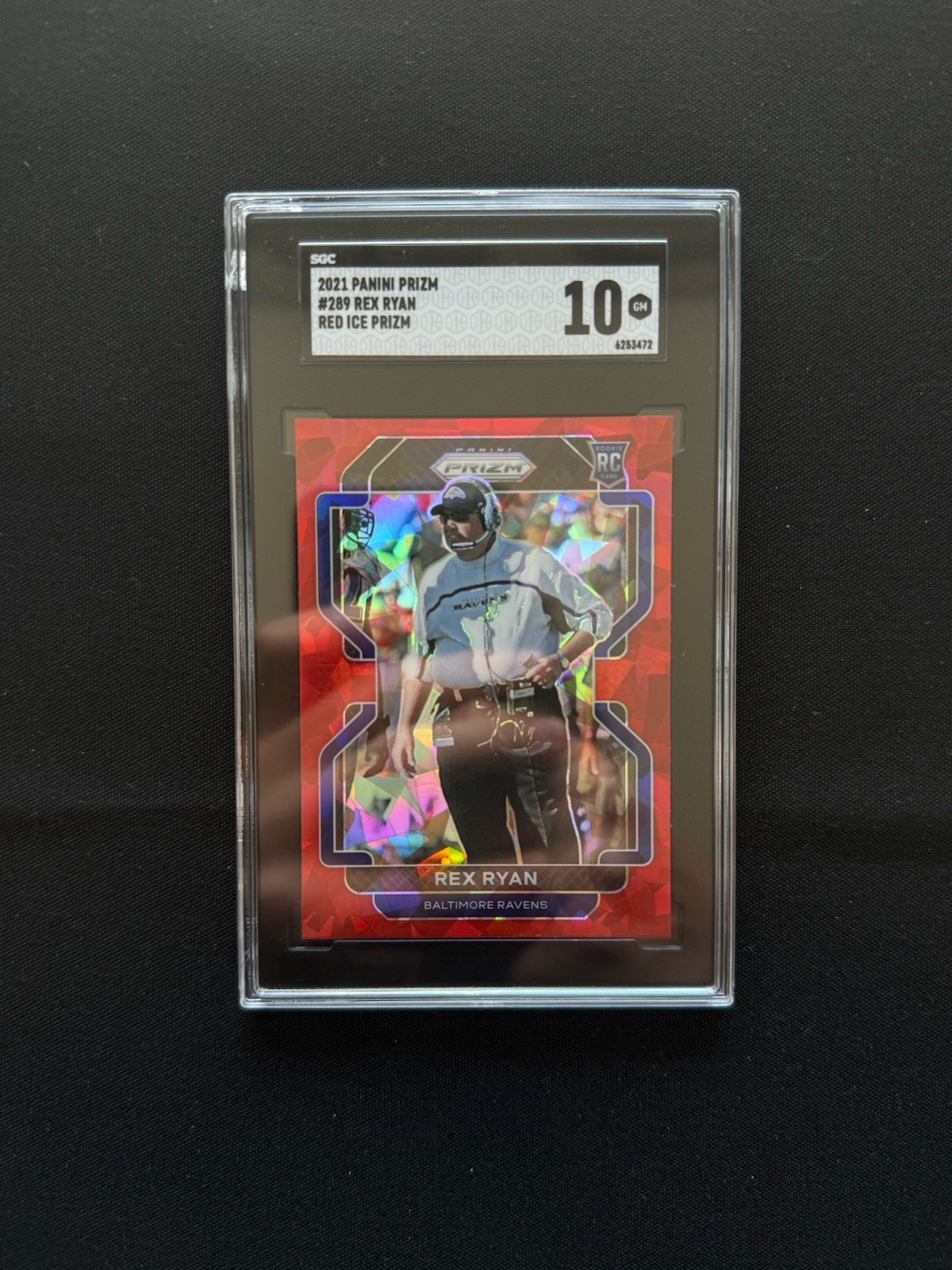 2021 Panini Prizm Rex Ryan #289 Red Ice Prizm SGC 10