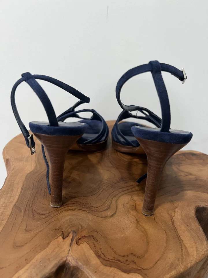 Sandalias Ralph Lauren talla 7,5 B de gamuza azul con tiras Foto 4 de 4