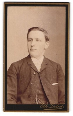 Fotografie Otto Liebert, Holzminden, Junger Herr im dunklen Anzug 