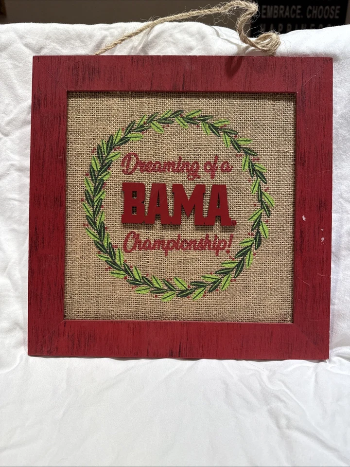 FOCO Alabama Crimson Tide 12'' Double-Sided Burlap Sign - Image 2 of 4