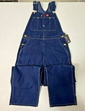 DICKIES - MENS INDIGO BLUE - BIB OVERALLS - TOOL POCKETS  LOOPS - W34 L30 - NEW