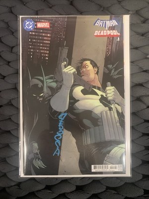 DC Marvel Batman Deadpool #1 One Shot Punisher Cover Signed by Nick Dragotta NM+
