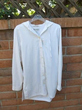 COOLIBAR WHITE PALMA AIRE  SHIRT JACKET HOODIE SIZE M WHITE SPF 50