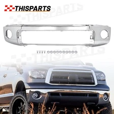 For Toyota Tundra 2007-2013 Chrome Front Bumper Cover Face Bar w/Fog Light Hole