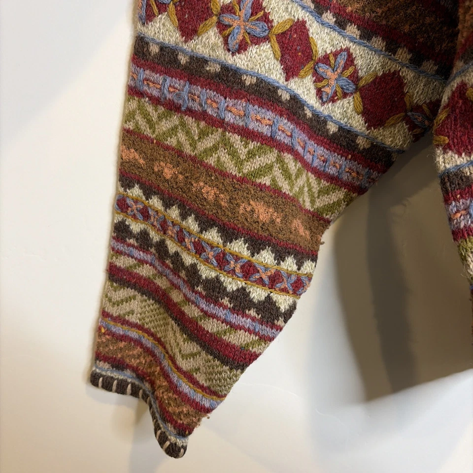 Suéter Woolrich De Colección Talla XL Para Mujer Cottagecore Marrón Rayas Mezcla Lana Boho LEER Foto 2 de 4