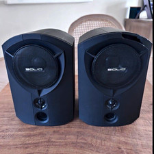 Solid 2.0 Channel Bookshelf Speakers Wired 75W RMS Black Magnetically Shielded