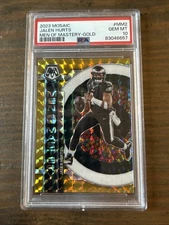 2023 Mosaic Jalen Hurts Men Of Mystery - Gold /10 OSA 10