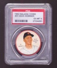 1962 SALADA COINS #31 DICK HOWSER KANSAS CITY ATHLETICS PSA 6