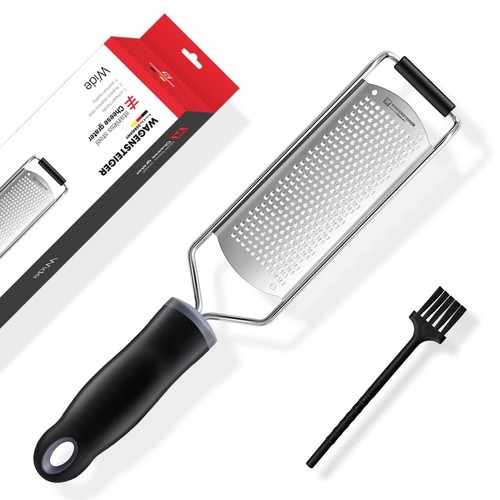 Wide Head Stainless Steel Cheese Grater, Lemon Ginger Zester with Precision-E...