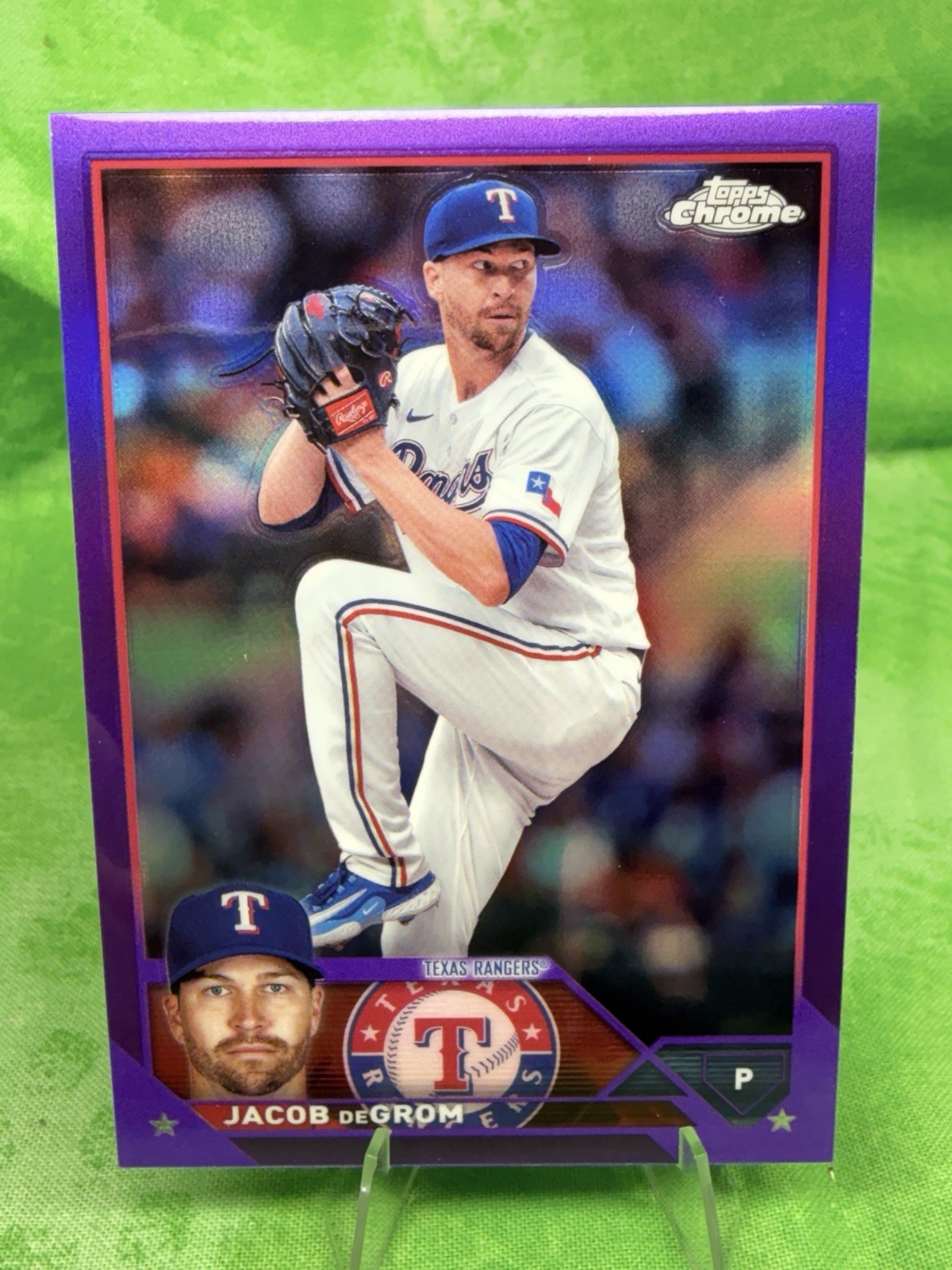 Jacob deGrom /250 Purple Refractor 2023 Topps Chrome #USC50 Texas Rangers
