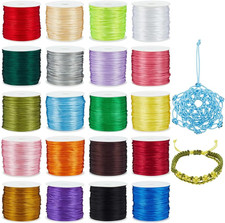 600 Yards 1Mm Rattail Cord Nylon String Satin Cord 20 Colors Silk Cord Beading S