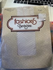 NEW VTG Berkshire Textured Pantyhose "DIAMOND LACE" Pale Blush TALL