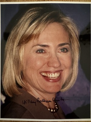 Hillary Rodham Clinton original signiertes 10x8 Foto handgeschrieben (Bill Clinton)