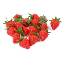 20 Pieces Artificial Strawberries Fake Strawberries Lifelike Red Realistic Pl...