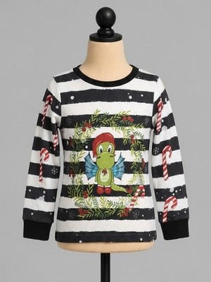    Handmade Langarmshirt Pulli Gr. 116 122 Weihnachten Drache Arvetti unikat   