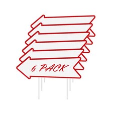 6 Pack Directional Arrow Signs with Stakes, Blank Yard Signs 17 x 6 Inches Cu...