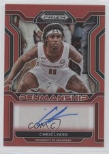 2022 Panini Prizm Draft Picks College Penmanship Red /199 Chris Lykes Auto 0r2b