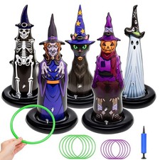 5Pcs Inflatable Halloween Ring Toss Game,Halloween Games for black