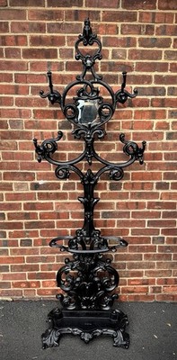 Antique Coat Rack Hall Tree With Umbrella Stand Antique Cast Iron