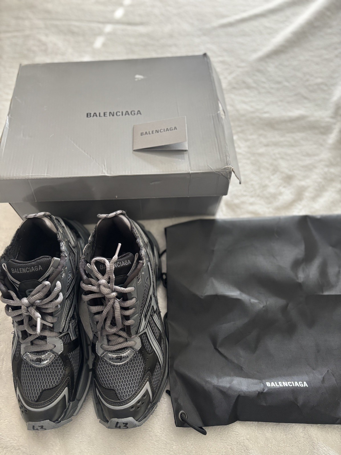 Balenciaga Dark Grey Runners Sneakers – EU 43 / US Men’s 10 Excellent Condition