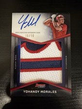 2025 Bowman’s Best Yohandy Morales Jumbo Patch Auto Black Refractor 10/10 Nats