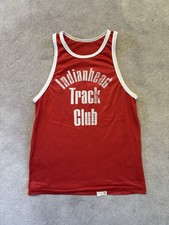 Vintage 70s 80s Indianhead Track Club Running Jersey USA Made Mesh Singlet 1970s