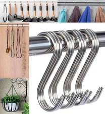 10X Stainless Steel S Hooks Heavy Duty Hanger Hooks for Kitchen Bathroom Bedro