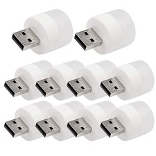 10PCS Mini USB LED Night Light Warm White Reading Lamp for Laptop, Power Bank
