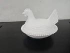 Vintage Milk Glass Nesting Chicken Candy Dish