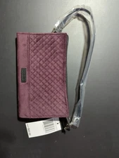 Vera Bradley Iconic RFID Slim Convertible Wristlet in Blackberry Wine Velvet