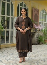 Beautiful Cotton Kurti Pant with Dupatta Set Indian Women's Ethnic Salwar Kameez