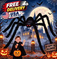 Giant Spider 6.6 Ft, 78Halloween Decorations Fake Halloween Decor Spiders Large