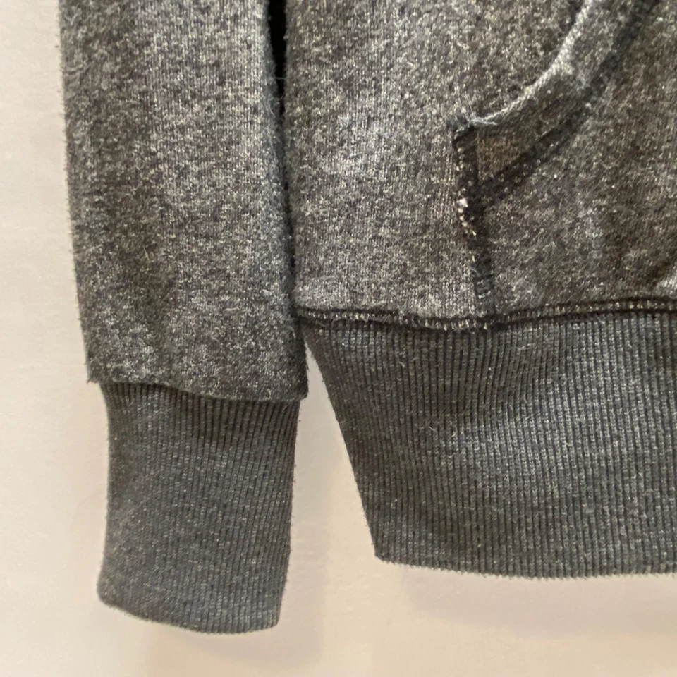 Vintage Faded Glory Full Zip Hoodie Women's Medium Charcoal Y2K Sherpa Sweater - Image 4 of 4