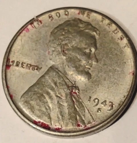 1943 S Lincoln Wheat Penny, War time steel penny, Very good condition
