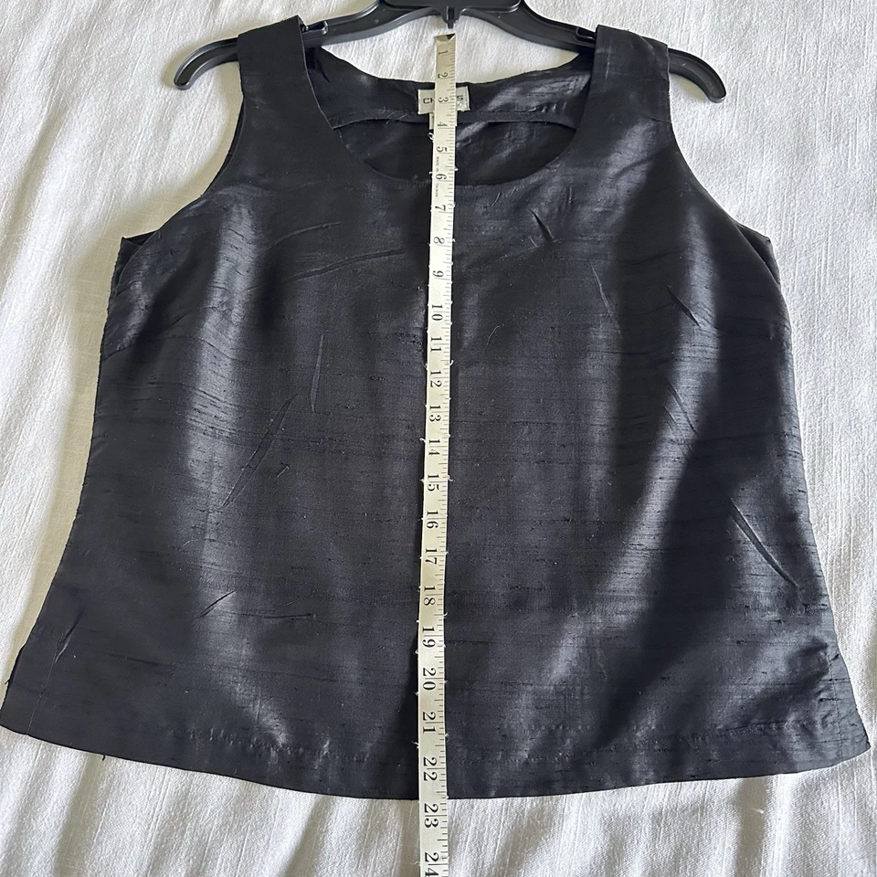 Chicos 1 женщин шелк стороны молнии текстурированный черный бак Sz M минималист капсулы офиса - Изображение 3 из 4